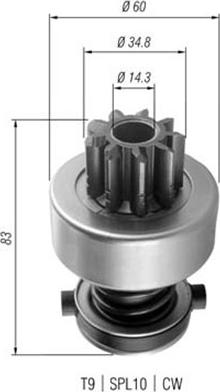 Magneti Marelli 940113020358 - Pinion, başlanğıc furqanavto.az