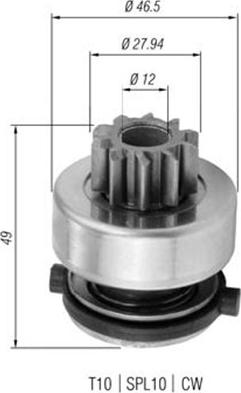 Magneti Marelli 940113020357 - Pinion, başlanğıc furqanavto.az