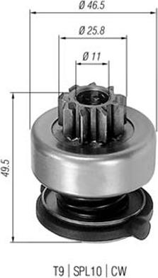 Magneti Marelli 940113020301 - Pinion, başlanğıc furqanavto.az