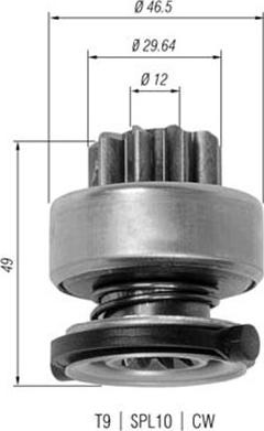 Magneti Marelli 940113020334 - Pinion, başlanğıc furqanavto.az