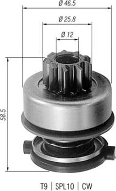 Magneti Marelli 940113020259 - Pinion, başlanğıc furqanavto.az