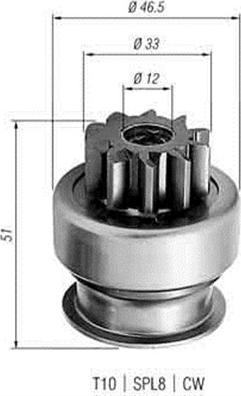 Magneti Marelli 940113020258 - Pinion, başlanğıc furqanavto.az