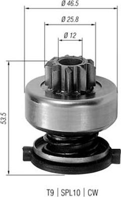 Magneti Marelli 940113020226 - Pinion, başlanğıc furqanavto.az