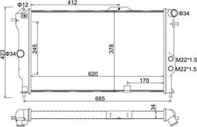 Magneti Marelli 359000300580 - Radiator, mühərrikin soyudulması furqanavto.az