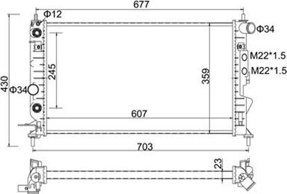 Magneti Marelli 359000300090 - Radiator, mühərrikin soyudulması furqanavto.az