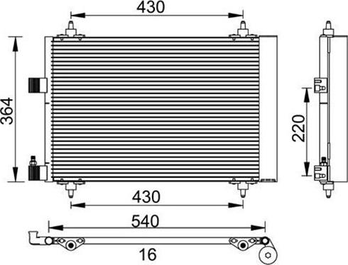 Magneti Marelli 359003220430 - Kondenser, kondisioner furqanavto.az