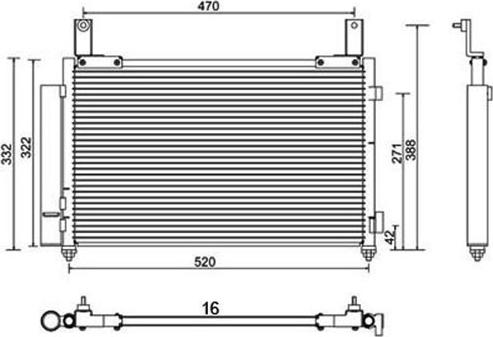 Magneti Marelli 359003220360 - Kondenser, kondisioner furqanavto.az