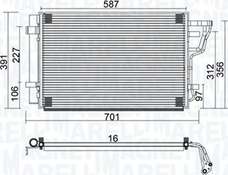 Magneti Marelli 350203951000 - Kondenser, kondisioner furqanavto.az