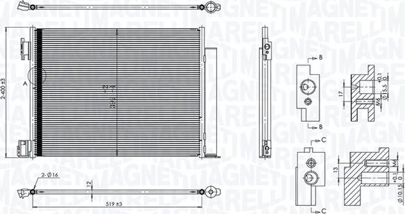 Magneti Marelli 350203101500 - Kondenser, kondisioner furqanavto.az