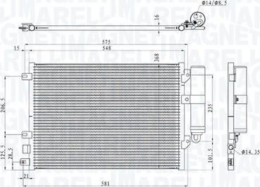 Magneti Marelli 350203893000 - Kondenser, kondisioner furqanavto.az