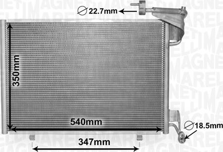 Magneti Marelli 350203870000 - Kondenser, kondisioner furqanavto.az