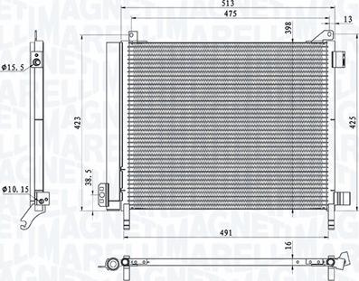 Magneti Marelli 350203793000 - Kondenser, kondisioner furqanavto.az