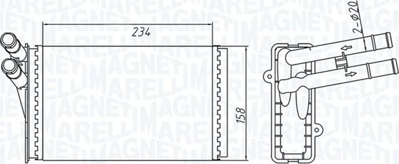 Magneti Marelli 350218409000 - İstilik dəyişdiricisi, daxili isitmə furqanavto.az