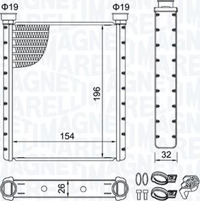 Magneti Marelli 350218509000 - İstilik dəyişdiricisi, daxili isitmə www.furqanavto.az