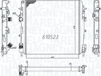 Magneti Marelli 350213995000 - Radiator, mühərrikin soyudulması furqanavto.az