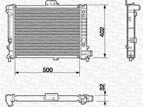 Magneti Marelli 350213632000 - Radiator, mühərrikin soyudulması furqanavto.az