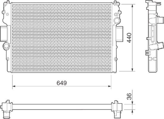 Magneti Marelli 350213015000 - Radiator, mühərrikin soyudulması furqanavto.az