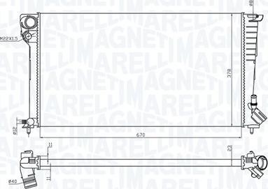 Magneti Marelli 350213199700 - Radiator, mühərrikin soyudulması furqanavto.az
