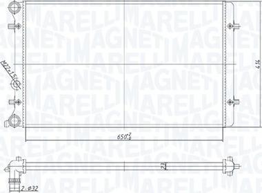 Magneti Marelli 350213190800 - Radiator, mühərrikin soyudulması furqanavto.az