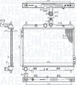 Magneti Marelli 350213192200 - Radiator, mühərrikin soyudulması furqanavto.az