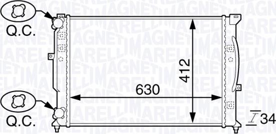 Magneti Marelli 350213144100 - Radiator, mühərrikin soyudulması furqanavto.az