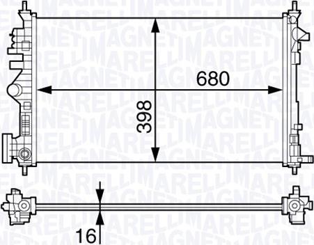 Magneti Marelli 350213140700 - Radiator, mühərrikin soyudulması furqanavto.az