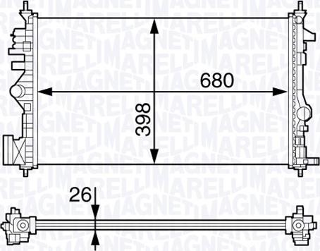 Magneti Marelli 350213141300 - Radiator, mühərrikin soyudulması furqanavto.az