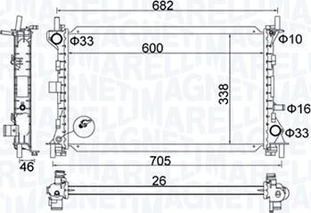 Magneti Marelli 350213159900 - Radiator, mühərrikin soyudulması furqanavto.az