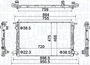 Magneti Marelli 350213154900 - Radiator, mühərrikin soyudulması furqanavto.az