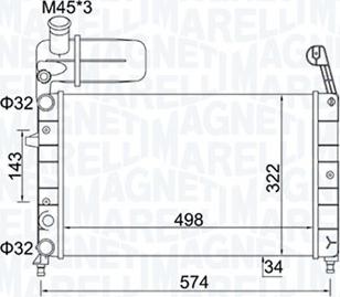 Magneti Marelli 350213154400 - Radiator, mühərrikin soyudulması furqanavto.az