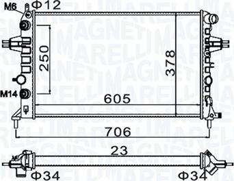 Magneti Marelli 350213158200 - Radiator, mühərrikin soyudulması furqanavto.az