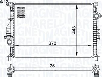 Magneti Marelli 350213158700 - Radiator, mühərrikin soyudulması furqanavto.az