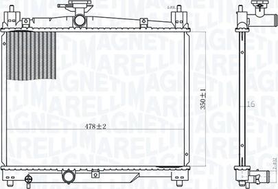 Magneti Marelli 350213164800 - Radiator, mühərrikin soyudulması furqanavto.az