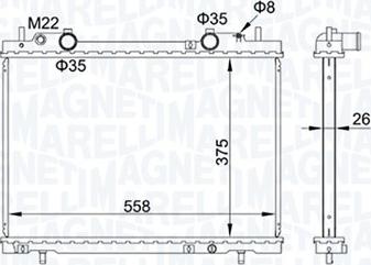 Magneti Marelli 350213163900 - Radiator, mühərrikin soyudulması furqanavto.az