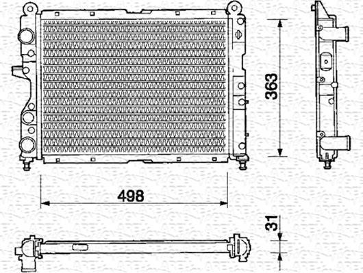 Magneti Marelli 350213106000 - Radiator, mühərrikin soyudulması furqanavto.az