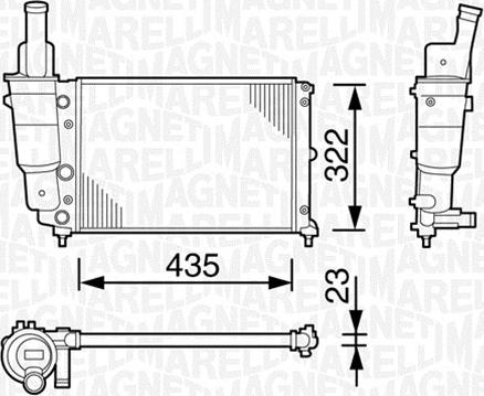 Magneti Marelli 350213113003 - Radiator, mühərrikin soyudulması furqanavto.az