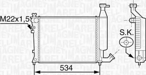 Magneti Marelli 350213117700 - Radiator, mühərrikin soyudulması furqanavto.az