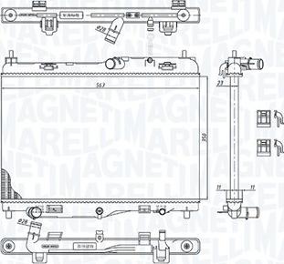 Magneti Marelli 350213184800 - Radiator, mühərrikin soyudulması furqanavto.az