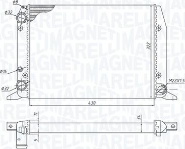 Magneti Marelli 350213188800 - Radiator, mühərrikin soyudulması furqanavto.az