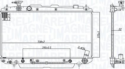 Magneti Marelli 350213183200 - Radiator, mühərrikin soyudulması furqanavto.az