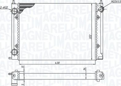 Magneti Marelli 350213187400 - Radiator, mühərrikin soyudulması furqanavto.az