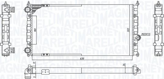 Magneti Marelli 350213187800 - Radiator, mühərrikin soyudulması furqanavto.az