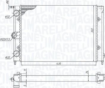 Magneti Marelli 350213187300 - Radiator, mühərrikin soyudulması furqanavto.az