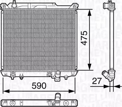 Magneti Marelli 350213136700 - Radiator, mühərrikin soyudulması furqanavto.az