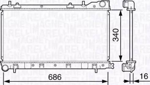 Magneti Marelli 350213132500 - Radiator, mühərrikin soyudulması furqanavto.az