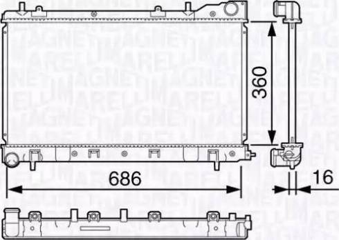 Magneti Marelli 350213132600 - Radiator, mühərrikin soyudulması furqanavto.az