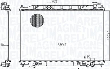 Magneti Marelli 350213179200 - Radiator, mühərrikin soyudulması furqanavto.az