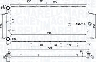 Magneti Marelli 350213174600 - Radiator, mühərrikin soyudulması furqanavto.az