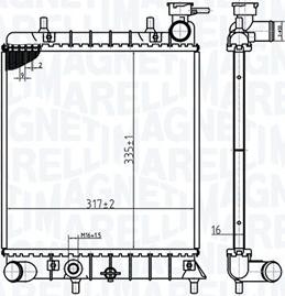 Magneti Marelli 350213174800 - Radiator, mühərrikin soyudulması furqanavto.az