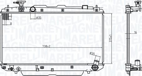 Magneti Marelli 350213176500 - Radiator, mühərrikin soyudulması furqanavto.az